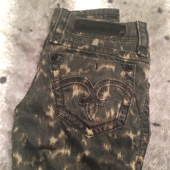 camo rock revival jeans